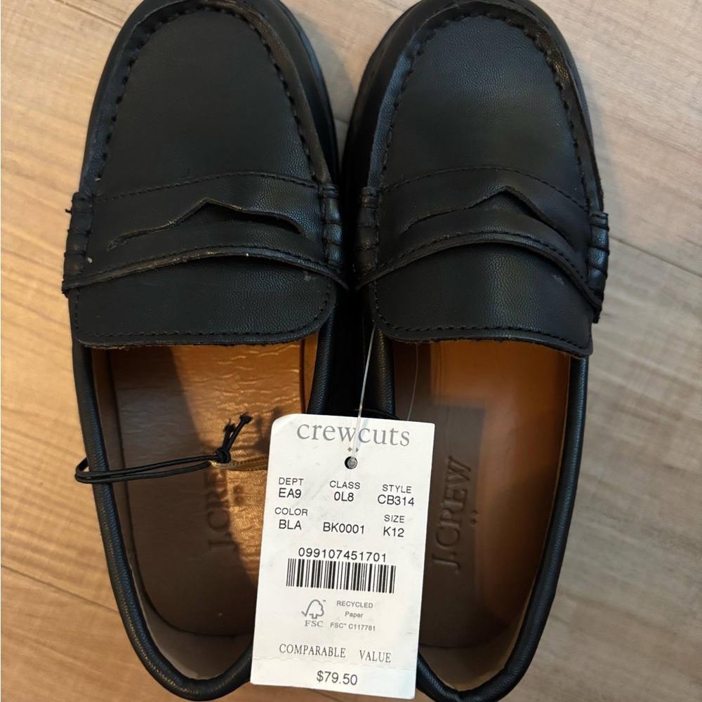 Crewcuts Boys Classic Black Slip-On Loafers